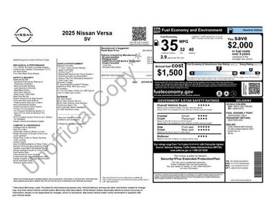 2025 Nissan Versa 1.6 SV