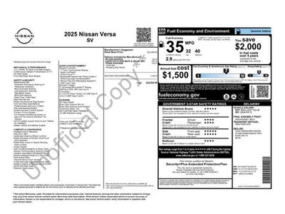 2025 Nissan Versa 1.6 SV