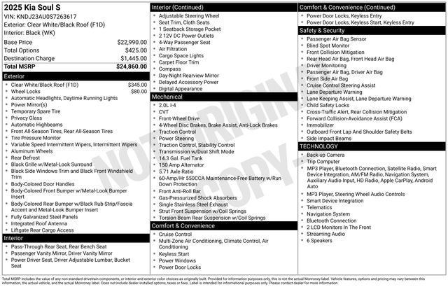 2025 Kia Soul S